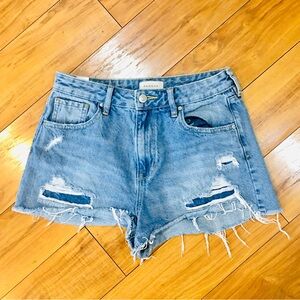 PacSun Pac Sun high rise festival denim jean shorts  factory distressed style